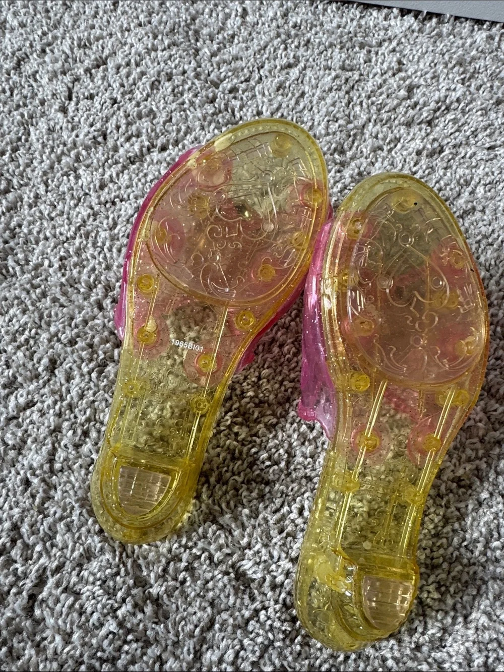Girls' Pink and Yellow Princess Jelly Dress-up Heels/ Sandals